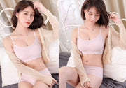 ブラジャー ショーツ 上下 2点セット レディース 女性 下着 シームレス フルカップ ノンワイヤー 脇高 ハイウエスト 無地 シンプル リラックス スポブラ お洒落 おしゃれ 上品 きれいめ パンツ パンティー ブラショーツ 婦人用