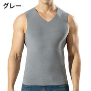 インナーシャツ ノースリーブ タンクトップ メンズ 男性 下着 肌着 薄手 Vネック シームレス トップス 無地 大きいサイズ 無地 単色 シンプル デイリー 普段使い ジム トレーニング スポーツ 響きにくい 紳士