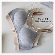 ノンワイヤーブラ ブラジャー 単品 レディース 下着 インナー フルカップ ヨガウェア フィットネス 3段ホック 4列 シンプル スポーツブラ スポブラ ナイトブラ リラックス 女性用 婦人 スポーツウェア バイカラー U字バック ダンス ランニング ピラティス