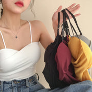 キャミソール カップ付き レディース トップス インナー 肌着 カシュクール 細ストラップ 調節可能 無地 ソリッドカラー 女性 婦人 ルームウェア 部屋着 リラックス 可愛い おしゃれ ワンサイズ