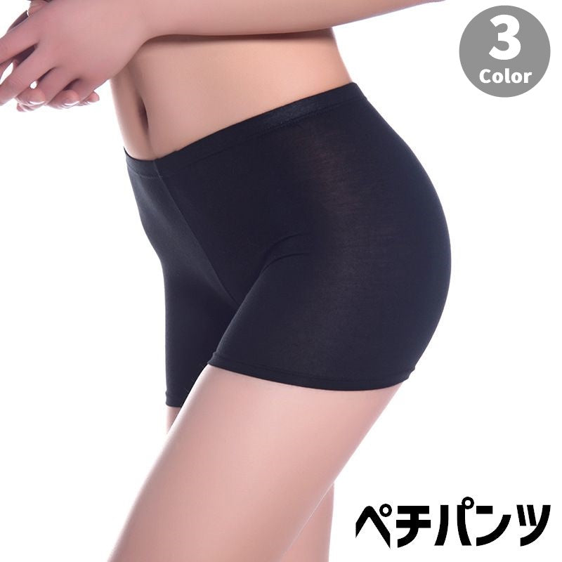 ペチコート ペチパンツ レディース 女性 婦人 インナー 見せパン ショート 下着 肌着 アンダーウェア ショート丈 無地 単色 シンプル お洒落 通気性 蒸れにくい 透け防止