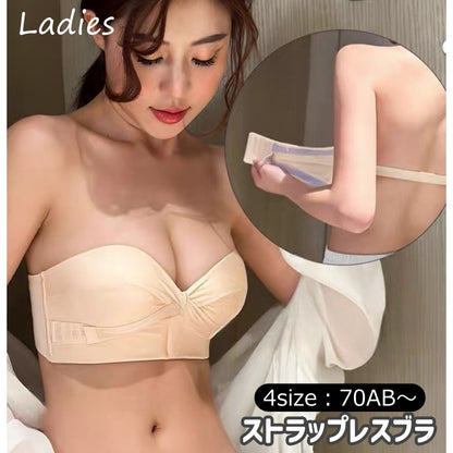 ストラップレスブラ 3/4カップ チューブブラ チューブトップ レディース 女性 商品画像