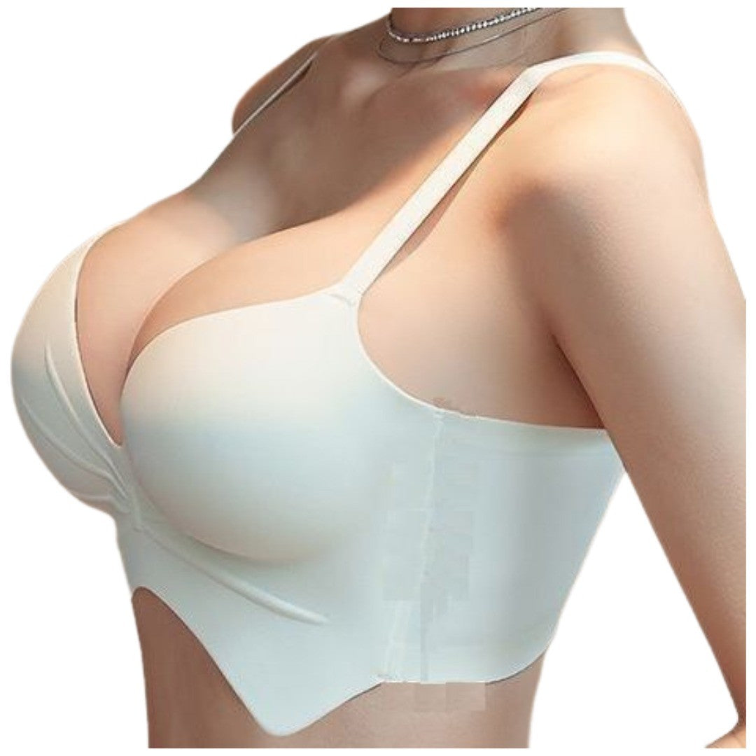 ブラジャー 厚手パッド 8cm 1/2カップブラ レディース 女性 下着 インナー 脇高 4段ホック セクシー 無地 シンプル