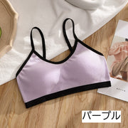 ブラジャー スポーツブラ ハーフトップブラ 単品 フルカップ パッド付き レディース 下着 インナー ジュニアブラ スポーティー ヨガ フィットネス シンプル 可愛い
