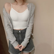 ブラトップ カップ付きインナー キャミソール レディース 女性用 肌着 下着 ショート丈 シンプル 無地 単色 ノンワイヤー 婦人用 楽ちん 可愛い