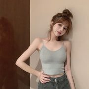 ブラトップ カップ付きインナー キャミソール レディース 女性用 肌着 下着 ショート丈 シンプル 無地 単色 ノンワイヤー 婦人用 楽ちん 可愛い