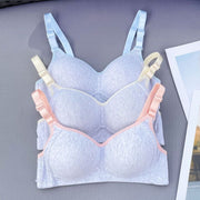 ブラジャー ジュニア 女の子 レディース インナー ノンワイヤー 下着 単品 3列 3段ホック シンプル 無地 中学生 高校生