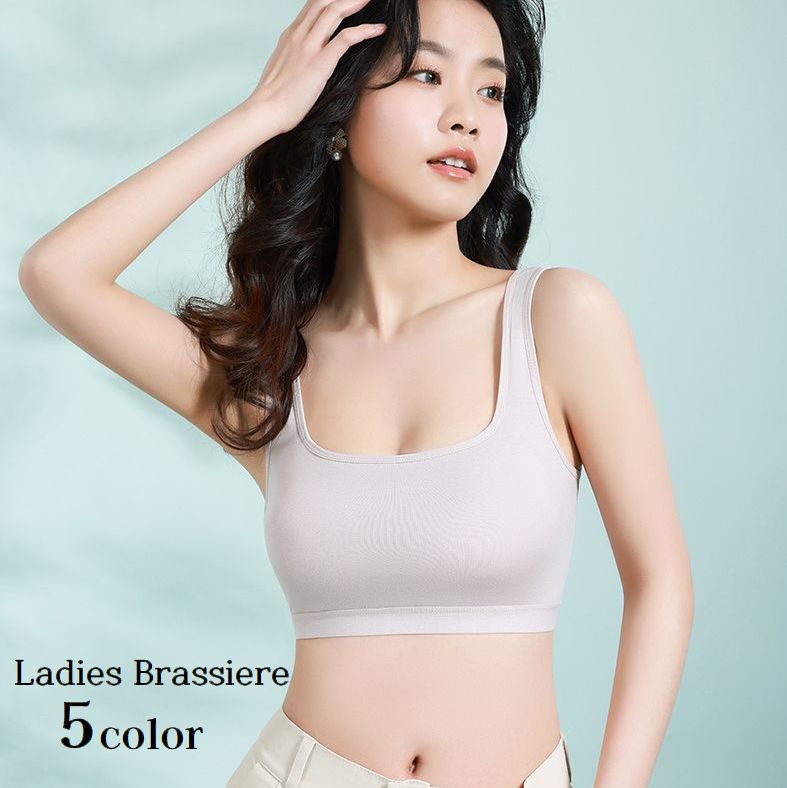 ハーフトップブラ ブラジャー ノンワイヤー レディース 女性下着 インナー カップ付き Uバック シンプル 無地 ソリッドカラー 楽ちん 婦人下着