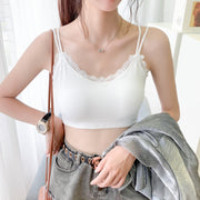 ハーフトップブラジャー 下着 インナー レディース 女性 婦人 キャミソール バッククロス カップ付き ノンワイヤーブラジャー レース シンプル おしゃれ かわいい