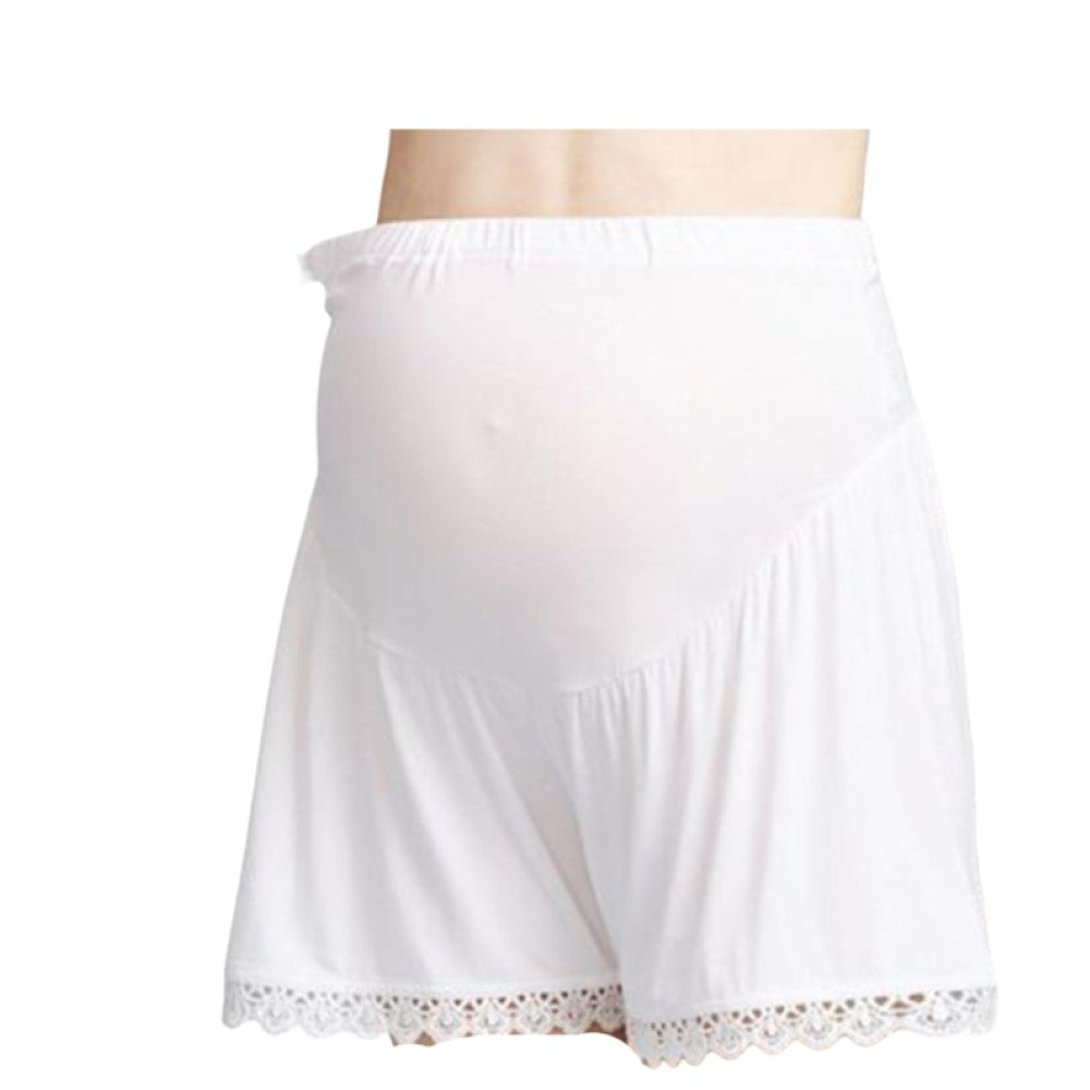 マタニティ ペチパンツ タップパンツ レディース 女性 ボトムス ショートパンツ インナーパンツ ハイウエスト 伸縮性 ストレッチ ゆったり 柔らかい 薄手 レース シンプル お洒落 可愛い ペチパン 妊婦 妊娠 産前 婦人用