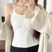 ブラトップ カップ付きインナー キャミソール レディース 女性 下着 肌着 ノンワイヤー バッククロス 背中開き 無地 単色 シンプル