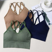スポーツブラ レディース 女性用下着 ブラジャー カップ付き クロスバック フィットネス ヨガ ナイトブラ インナー 無地 シンプル