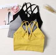 スポーツブラ レディース 女性用下着 ブラジャー カップ付き クロスバック フィットネス ヨガ ナイトブラ インナー 無地 シンプル