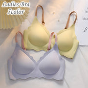 ブラジャー レディース 女性用 インナー 下着 ノンワイヤー 3／4カップ 無地 シームレス  シンプル 可愛い おしゃれ 背中ホック ランジェリー 婦人用