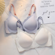 ブラジャー レディース 女性用 インナー 下着 ノンワイヤー 3／4カップ 無地 シームレス  シンプル 可愛い おしゃれ 背中ホック ランジェリー 婦人用