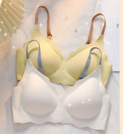 ブラジャー レディース 女性用 インナー 下着 ノンワイヤー 3／4カップ 無地 シームレス  シンプル 可愛い おしゃれ 背中ホック ランジェリー 婦人用