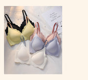 ブラジャー レディース 女性用 インナー 下着 ノンワイヤー 3／4カップ 無地 シームレス  シンプル 可愛い おしゃれ 背中ホック ランジェリー 婦人用