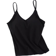 ブラトップ カップ付きインナー キャミソール レディース 女性 下着 肌着 ノンワイヤー Vネック スポーツブラ シンプル 無地 単色 カジュアル デイリー 普段使い ヨガ フィットネス トレーニング おしゃれ 婦人用