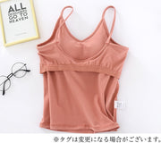 ブラトップ カップ付きインナー キャミソール レディース 女性 下着 肌着 ノンワイヤー Vネック スポーツブラ シンプル 無地 単色 カジュアル デイリー 普段使い ヨガ フィットネス トレーニング おしゃれ 婦人用