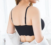 ノンワイヤーブラ ブラジャー レディース 女性下着 インナー ホックなし おしゃれ かわいい カジュアル デイリー シンプル 無地 単色 スカラップ 楽チン リラックスウェア 婦人用