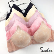 フルカップブラ ブラジャー レディース 女性用下着 単品 花柄 フラワー チャーム付き 2段ホック Bカップ かわいい おしゃれ 単色 インナー ベージュ ブラック 黒