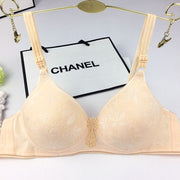 フルカップブラ ブラジャー レディース 女性用下着 単品 花柄 フラワー チャーム付き 2段ホック Bカップ かわいい おしゃれ 単色 インナー ベージュ ブラック 黒