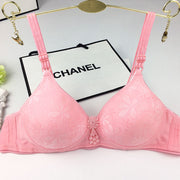 フルカップブラ ブラジャー レディース 女性用下着 単品 花柄 フラワー チャーム付き 2段ホック Bカップ かわいい おしゃれ 単色 インナー ベージュ ブラック 黒