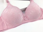 フルカップブラ ブラジャー レディース 女性用下着 単品 花柄 フラワー チャーム付き 2段ホック Bカップ かわいい おしゃれ 単色 インナー ベージュ ブラック 黒