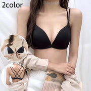 ノンワイヤーブラ シームレス フロントホック 前ホック レディース 女性 ブラジャー ブラ シームレスブラ 下着 インナー ダブルストラップ シンプル 無地 婦人 ナイトブラ 見せブラ 背中 バックシャン