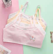 ハーフトップブラ ジュニアブラ ジュニア キッズ 女の子 小学生 中学生 インナー 下着 カップ無し ノンワイヤー ファーストブラ かわいい 可愛い シンプル ウサギ 白 ピンク グレー