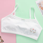 ハーフトップブラ ジュニアブラ ジュニア キッズ 女の子 小学生 中学生 インナー 下着 カップ無し ノンワイヤー ファーストブラ かわいい 可愛い シンプル ウサギ 白 ピンク グレー