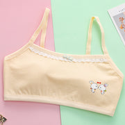 ハーフトップブラ ジュニアブラ ジュニア キッズ 女の子 小学生 中学生 インナー 下着 カップ無し ノンワイヤー ファーストブラ かわいい 可愛い シンプル ウサギ 白 ピンク グレー