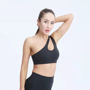 ブラジャー スポーツブラ 3/4カップ ワンショルダー 単品 ヨガ フィットネス ピラティス スポーツウエア 運動 レディース インナー 下着 通気性 おしゃれ セクシー SEXY シンプル 無地 単色 ソリッドカラー 女性用 婦人用 S M L XL