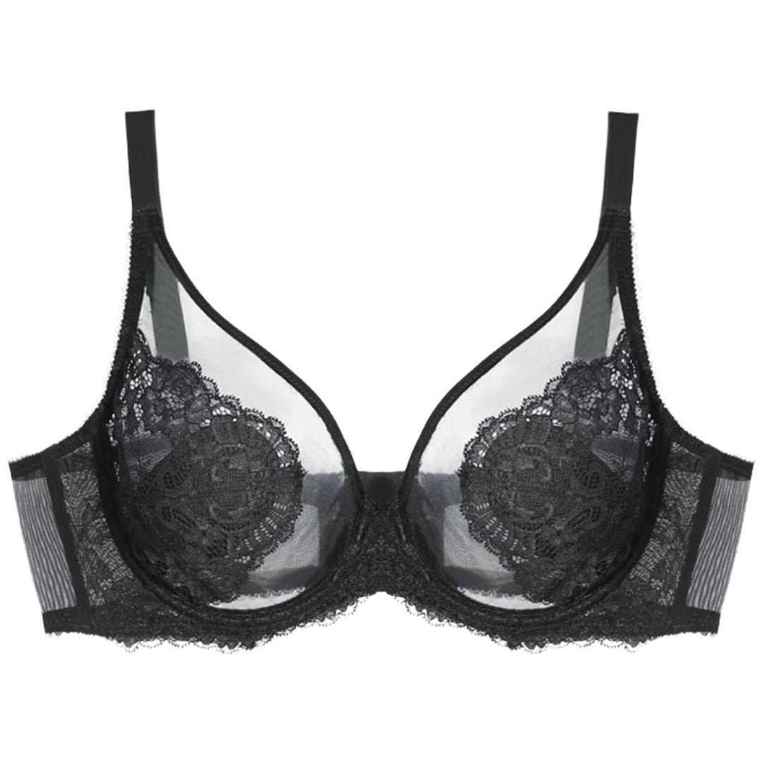 ブラジャー フルカップブラ シースルー ワイヤーブラ 下着 女性用 ブラック バリエーション画像