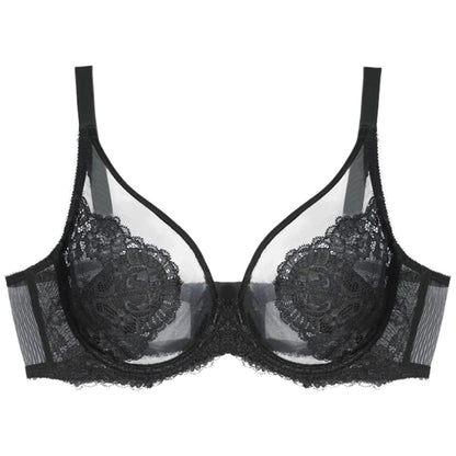 ブラジャー フルカップブラ シースルー ワイヤーブラ 下着 女性用 ブラック バリエーション画像