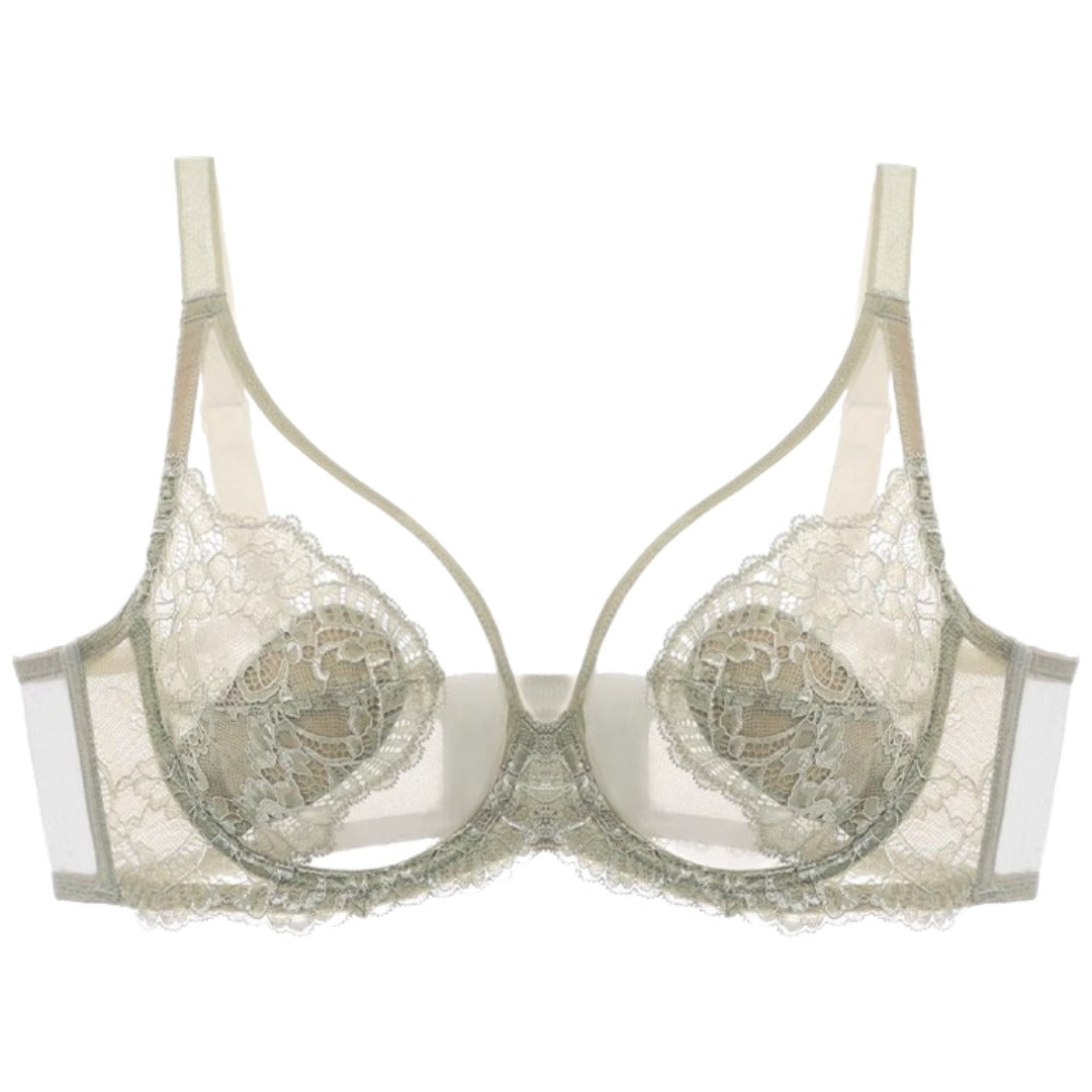 ブラジャー フルカップブラ シースルー ワイヤーブラ 下着 女性用 ミストグリーン バリエーション画像