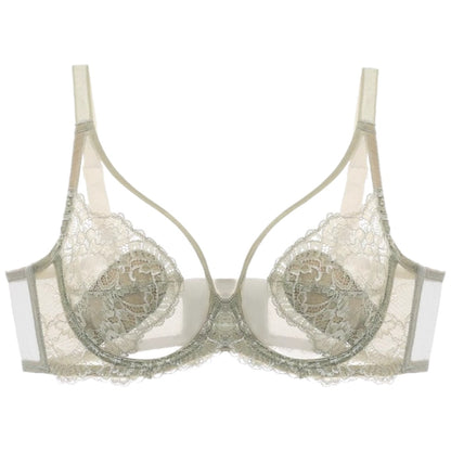 ブラジャー フルカップブラ シースルー ワイヤーブラ 下着 女性用 ミストグリーン バリエーション画像
