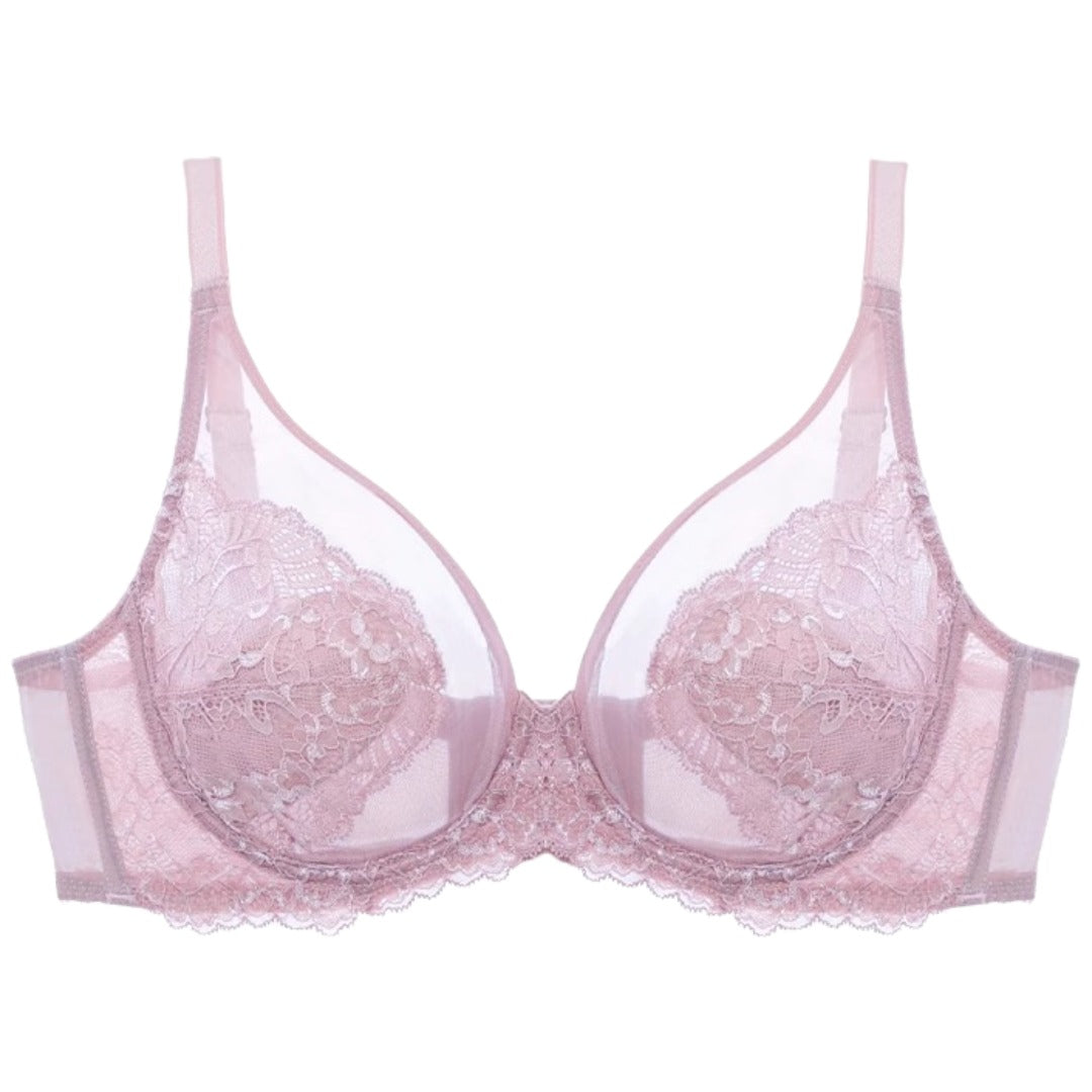 ブラジャー フルカップブラ シースルー ワイヤーブラ 下着 女性用 ピンク バリエーション画像