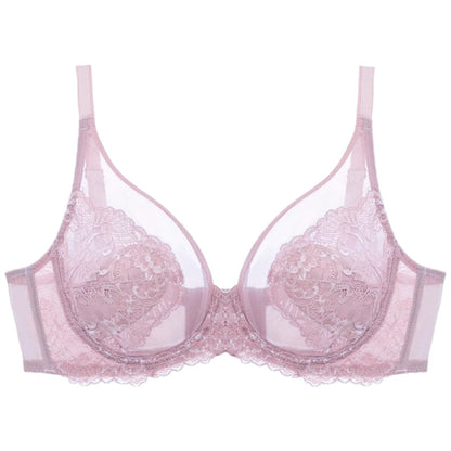 ブラジャー フルカップブラ シースルー ワイヤーブラ 下着 女性用 ピンク バリエーション画像