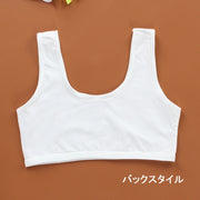 ジュニアブラ ハーフトップブラ ワンポイント ブラジャー 単品 スポブラ ノンワイヤー インナー かわいい ホワイト ピンク
