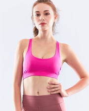 スポーツブラ ブラジャー スポブラ レディース ヨガブラ 女性下着 インナー 肌着 ノンワイヤー バッククロス バックシャン パッド付き 無地 シンプル おしゃれ ランニング ジム フィットネス 部活 運動 ダンス 体操 ソリッドカラー 婦人用