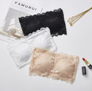 ストラップレスブラ チューブトップブラ ブラジャー 女性 レディース インナー ノンワイヤーブラ 下着 カップ付き 肩紐なし ホック付き レース おしゃれ 上品 きれいめ かわいい 響きにくい 婦人 白 黒 ベージュ