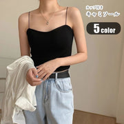 キャミソール ブラトップ カップ付きキャミ レディース 女性 下着 インナー トップス ノースリーブ スパゲティストラップ プルオーバー 無地 ブラック ホワイト グレー フェミニン カジュアル 可愛い キュート シンプル おしゃれ 春 夏