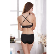 ノンワイヤーブラ ストラップレスブラ 2way ブラジャー 単品 レディース 女性下着 3/4カップ 編み上げ レース リボン インナー おしゃれ かわいい ドレス チューブトップ 背中見せ バッククロス ホルターネック 婦人用 ブラック ホワイト ベージュ