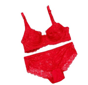 ブラジャー ショーツ 2点セット 上下セット パンツ レディース 女性用 下着 インナー 3/4カップ シースルー 透け感 総レース 肩紐調節可能 おしゃれ セクシー