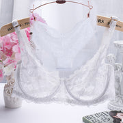 ブラジャー ショーツ 2点セット 上下セット パンツ レディース 女性用 下着 インナー 3/4カップ シースルー 透け感 総レース 肩紐調節可能 おしゃれ セクシー