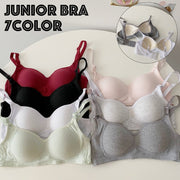 ジュニアブラ ファーストブラ スポーツブラ ジュニア キッズ ガールズ 女の子 ブラジャー ノンワイヤー パッド入り 3/4カップ 3列 3段ホック インナー 下着 小学生 中学生 高校生