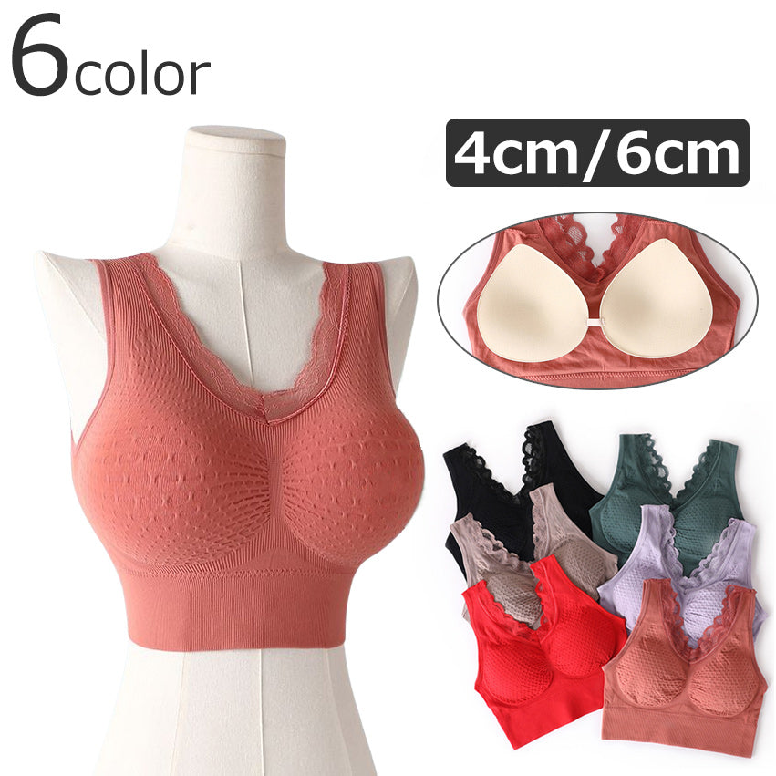 ブラトップ タンクトップ ハーフトップ レディース 女性用 トップス インナー 下着 肌着 パッド リブ 無地 単色
