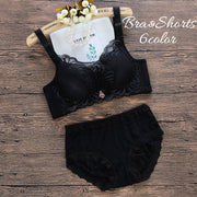 ブラジャー スタンダードショーツ 上下セット 2点セット フルカップ ノンワイヤー 花柄レース レディース パンツ パンティー セットアップ インナー 女性下着 3ホック 4段階調整 華やか エレガント かわいい セクシー SEXY 女性用 婦人用