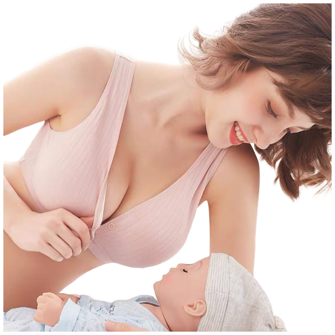 マタニティブラ 授乳ブラ ブラジャー インナー 下着 スナップボタン フロントオープン 前開き ノンワイヤー 産前 産後 妊婦
